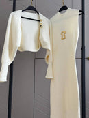 Spliced Sequined Knit Two Piece Sets