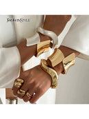 Irregular Geometric Bracelet Match With Accessories