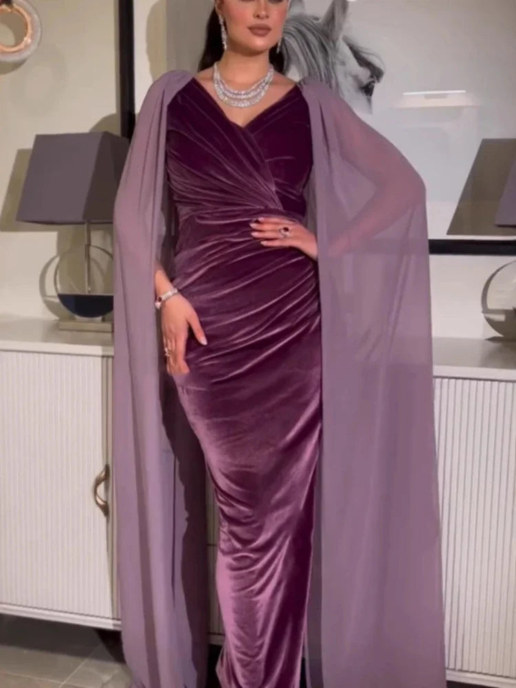 Purple Shawl Dress