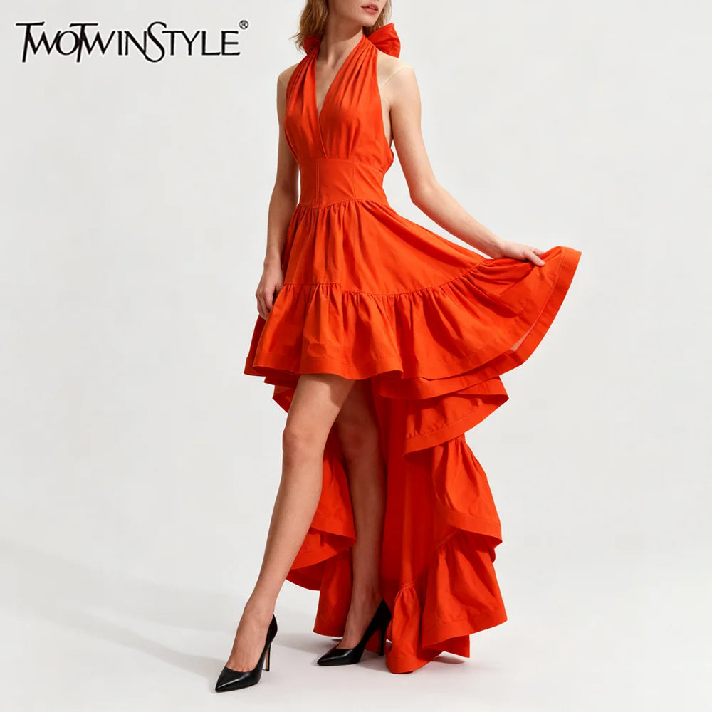 Patchwork Ruffles Dress