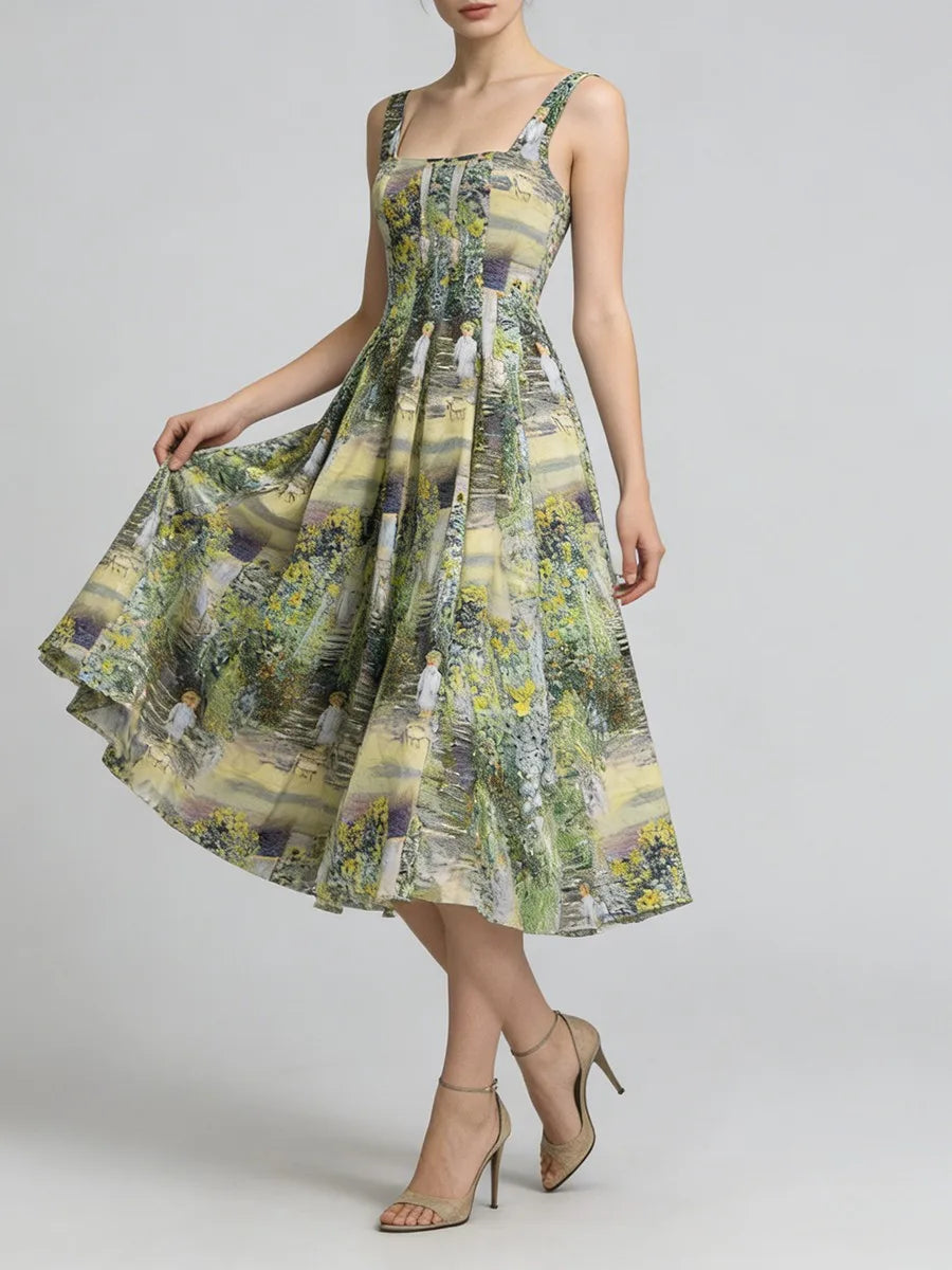 Printing Vintage Long Dresses