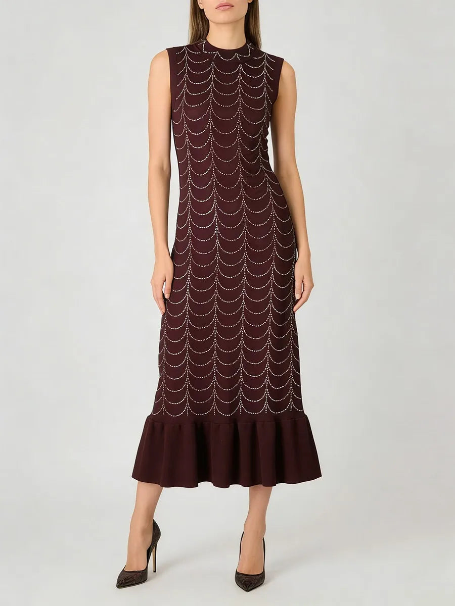 Minimalist Spliced Hot Fix Fashion Dresses