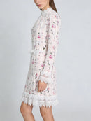 Printing Spliced Lace Slimming Dress