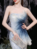 Gradient Spliced Sequins Dresses