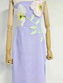 Spliced Appliqués Slimming Dresses