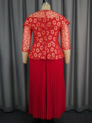 Plus Size Red Lace Dress