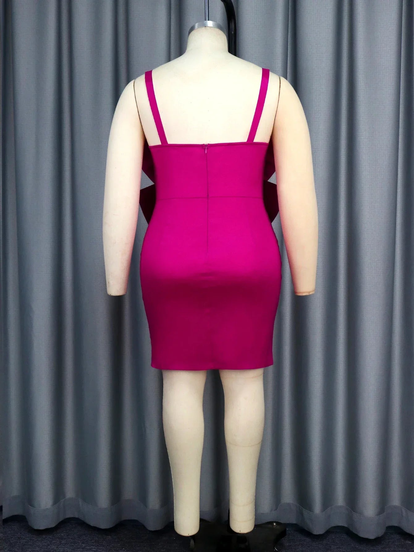 Plus Size Shiny Fuchsia Dress