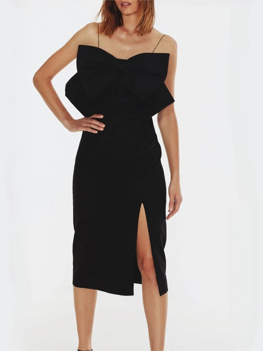 Spliced Bowknot Fashion Dresses