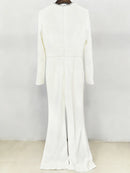 Hollow Out Spliced Bead Minimalist Jumpsuit