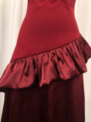Spliced Ruffles Folds Long Dress