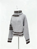 Striped Zipper Sweaters