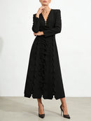 Solid Spliced Bowknot Temperament Dresses