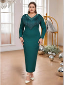 Plus Size DarkGreen Dress