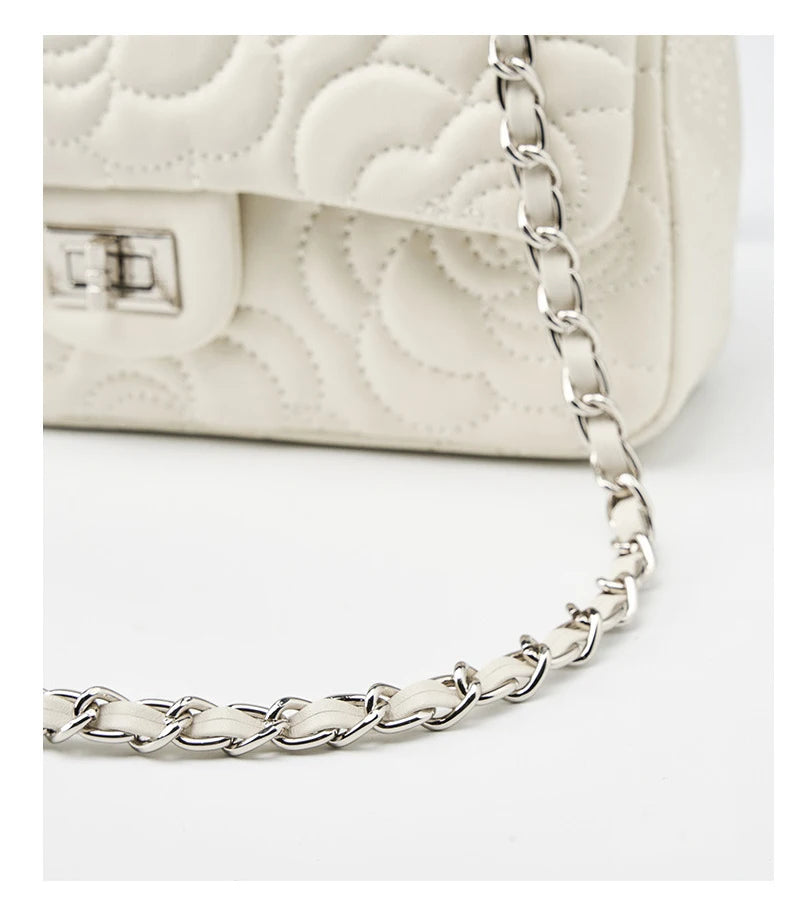 Camellia Pattern Chain Crossbody Bags