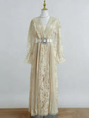 Hollow Out Spliced Lace  Dresses