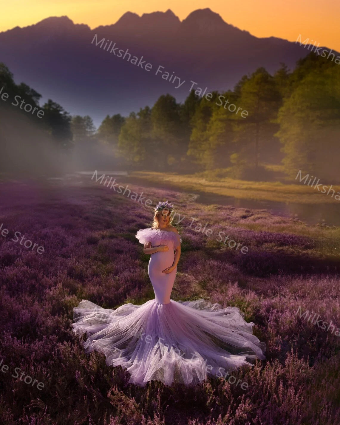 Mermaid Maternity Gown Off Shoulder Dress