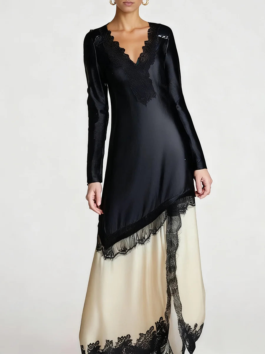 Spliced Lace Dresses