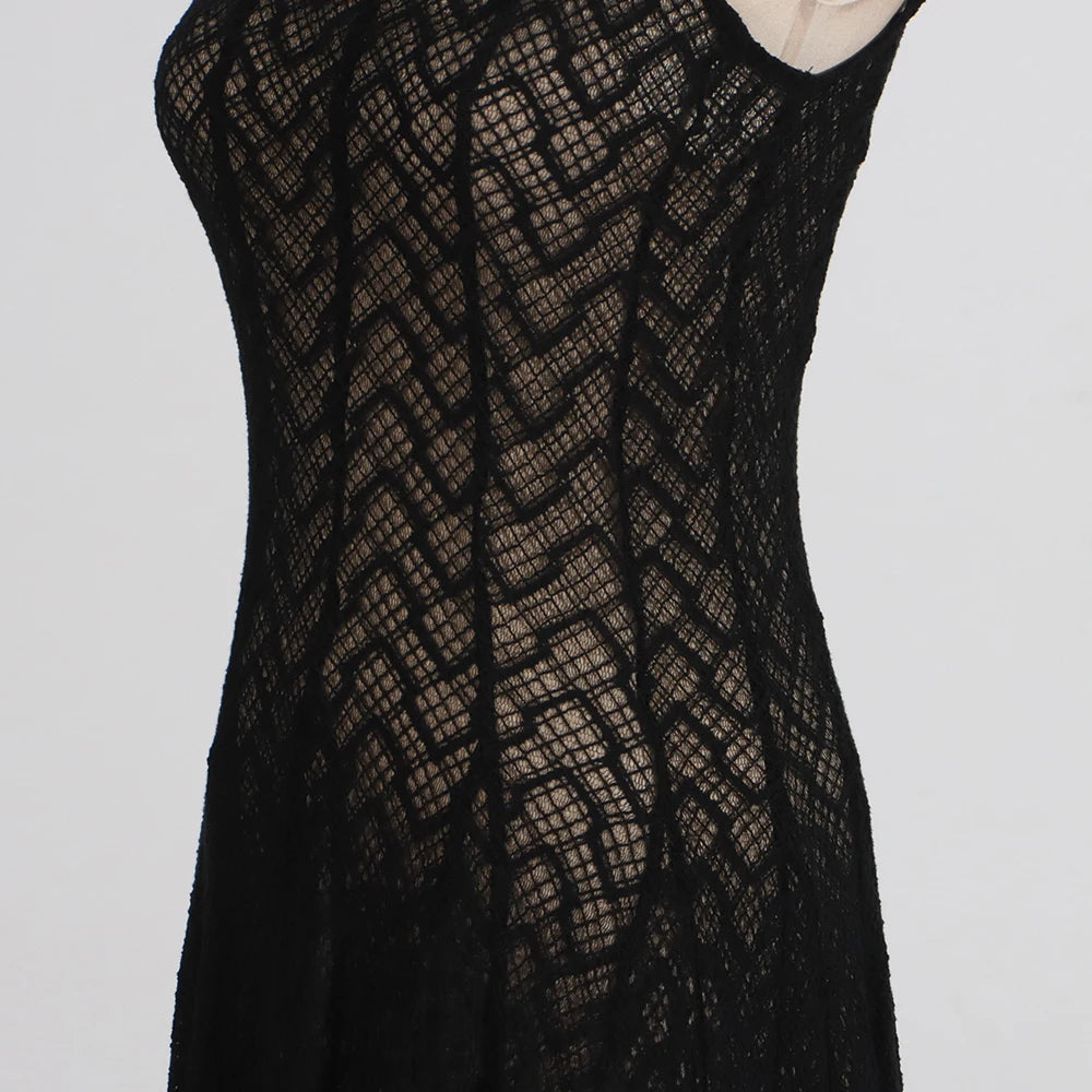 Spliced Sheer Dresses