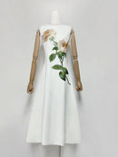Spliced 3D Flower Dress