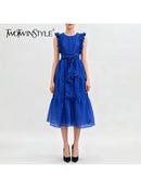 Spliced 3D Flower Dresses