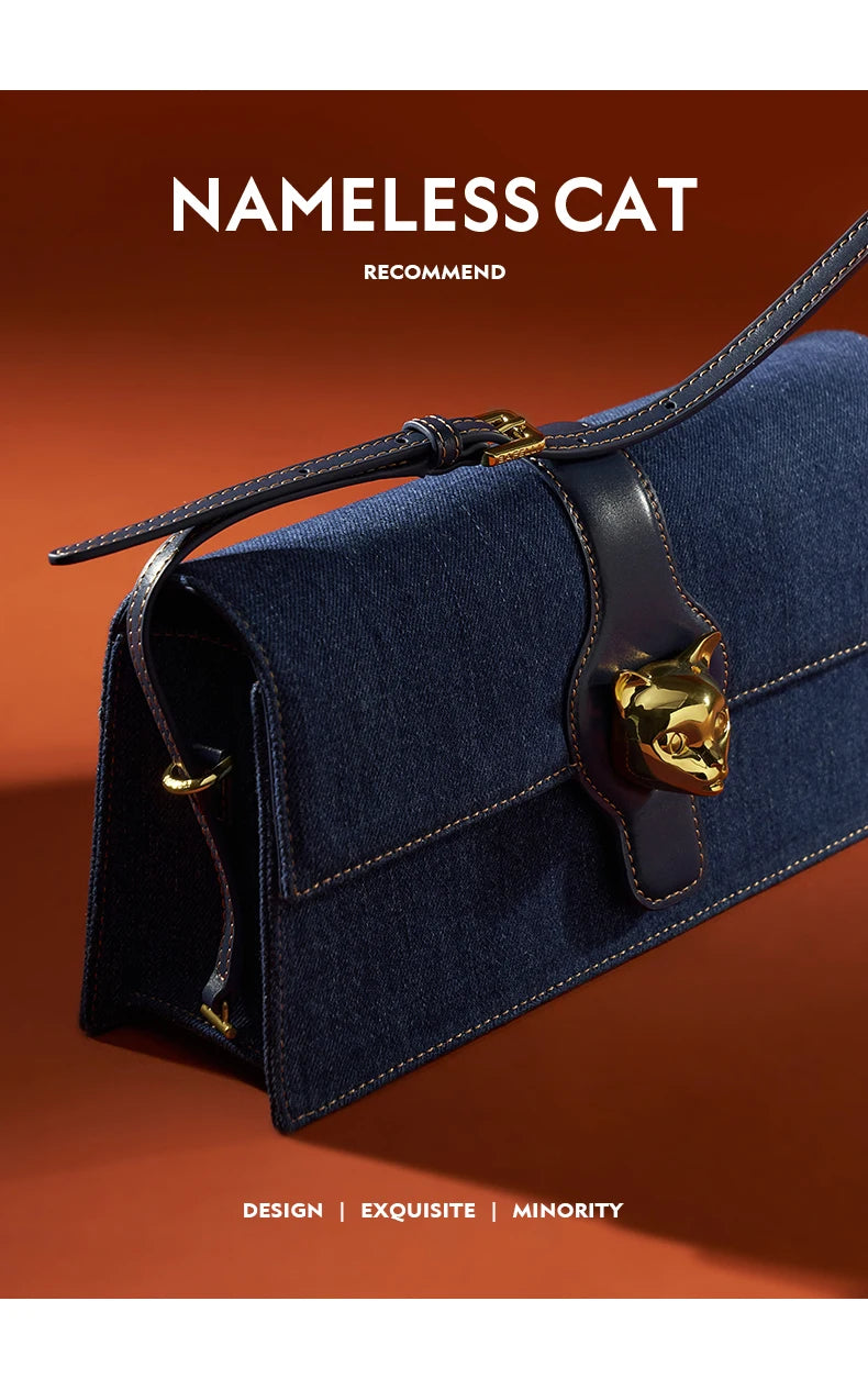 DENIM TRENDING SHOULDER CLUTCH