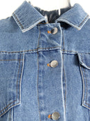 Denim Lapel Batwing Sleeve Coat