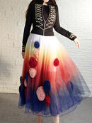 Spliced Diamonds Appliqués Dress