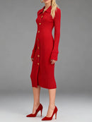 Single Breasted Basics Knit Dresses