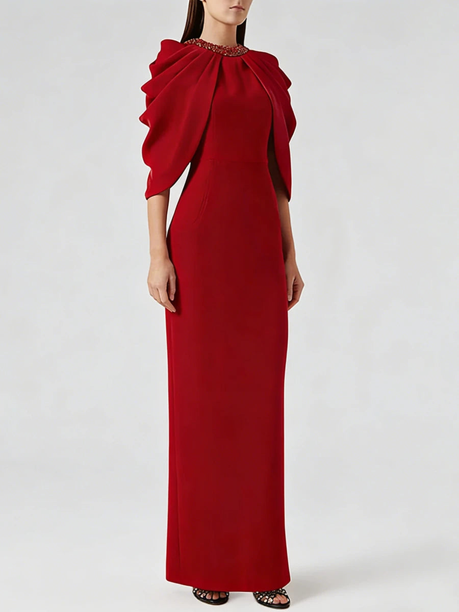 Bead Slimming Long Dress