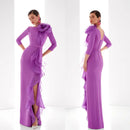 Elegant Ruffles 3/4  Evening Sleeves Dress