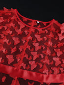 Plus Size Elegant Red Midi Dress