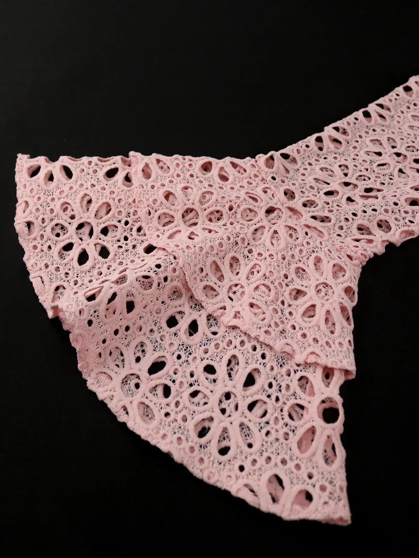 Plus Size Pink Lace Hollow