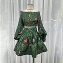 Two Piece Slash Neck Dress Set
