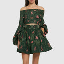 Two Piece Slash Neck Dress Set