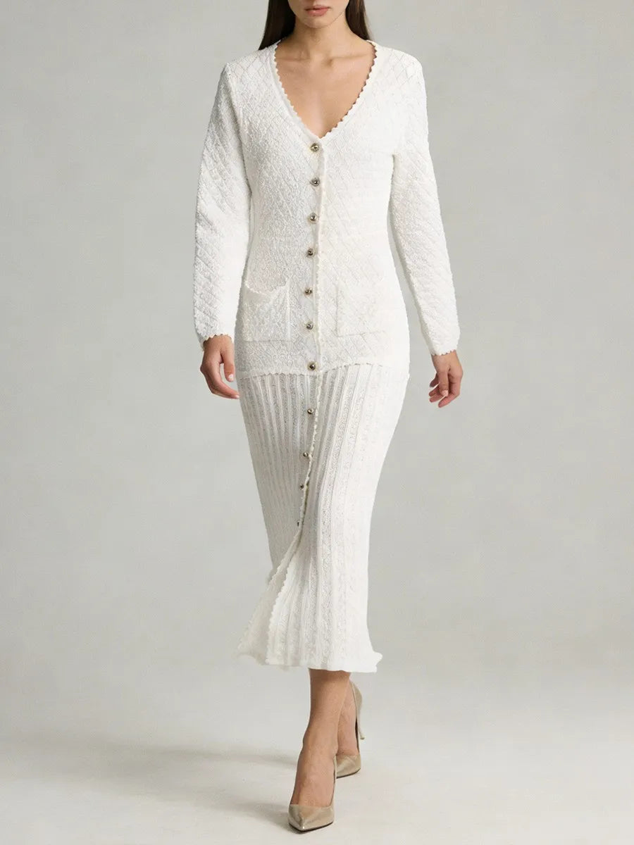 Sleeves Patchwork Pockets Basics Dresses