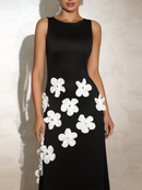 Slimming Spliced 3D Flower  Dresses