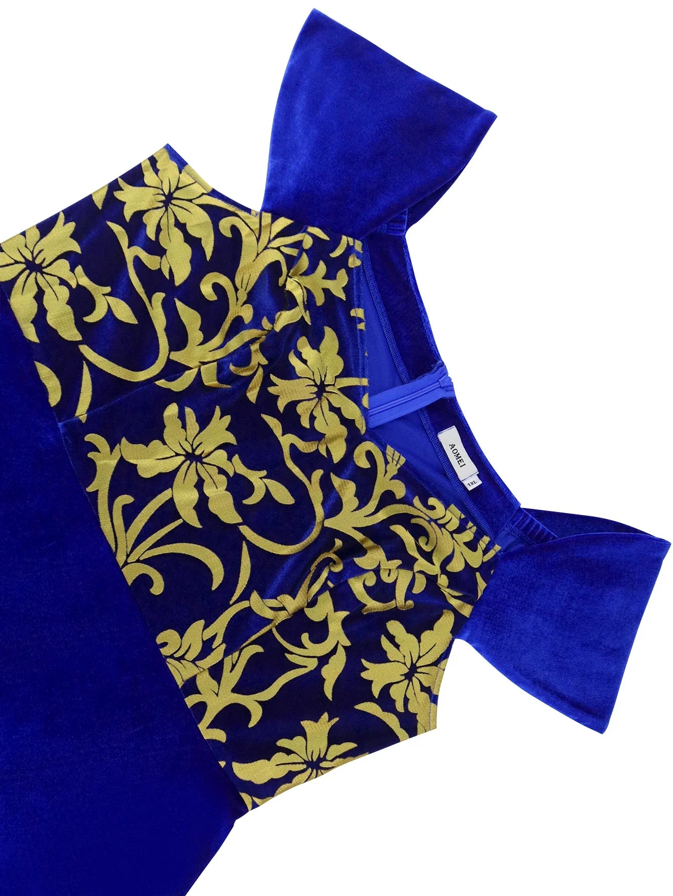 Plus Size  Blue Velvet Dress