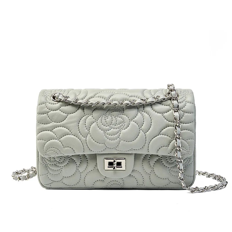 Camellia Pattern Chain Crossbody Bags