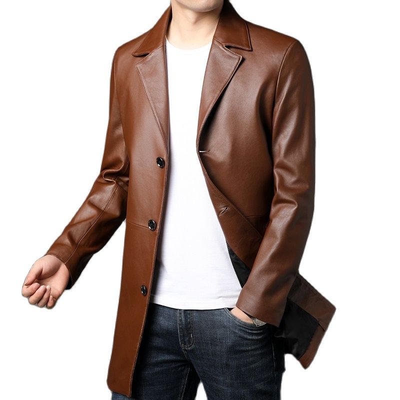 Brown Leather Men’s Coat