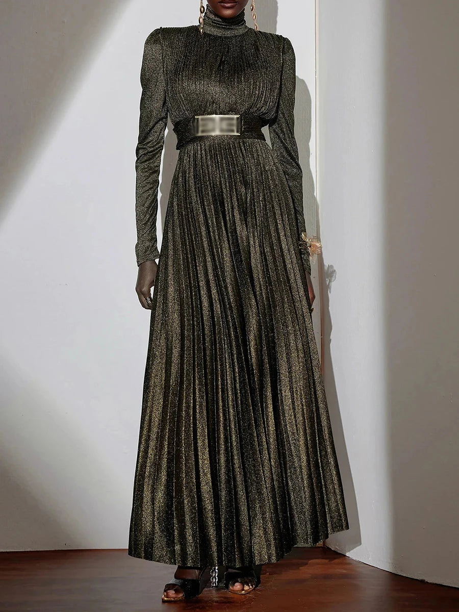 Spliced Belt Temperament Dresses