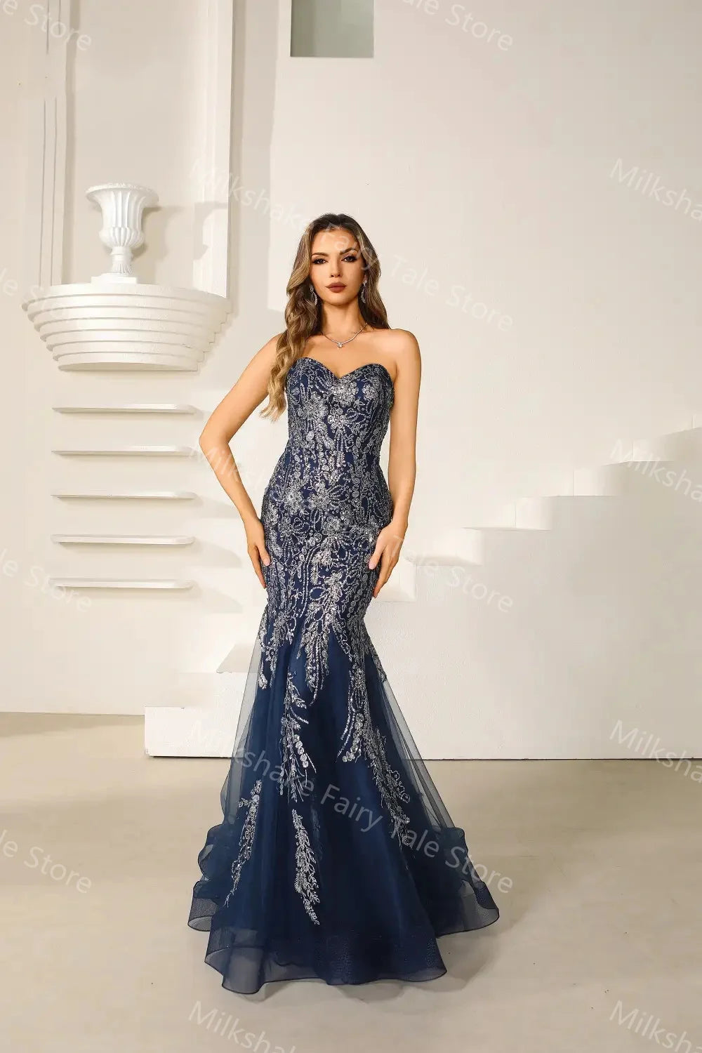 Glamorous Mermaid Glitter Lace Dress