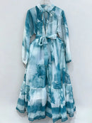 Spliced Lace Up Dresses