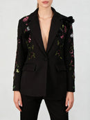 Sequins Elegant  3D Flower Blazer