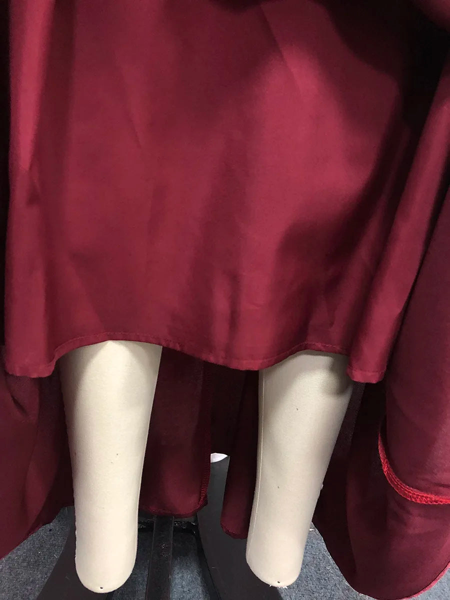 Spliced Ruffles Folds Long Dress