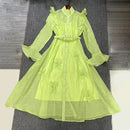 Spliced 3D Flower Dresses