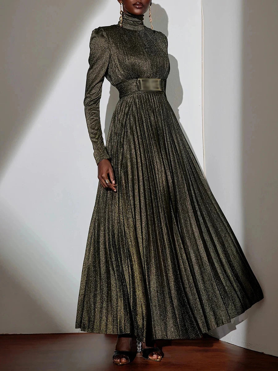 Spliced Belt Temperament Dresses