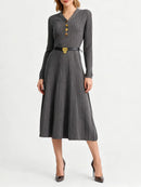 Buttons Knit Dresses