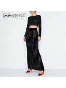 Beaded Two Piece Dress Set