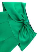 Green Cape Off Shoulder Bow Dress