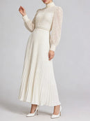 Hollow Out Spliced Embroidery Dresses